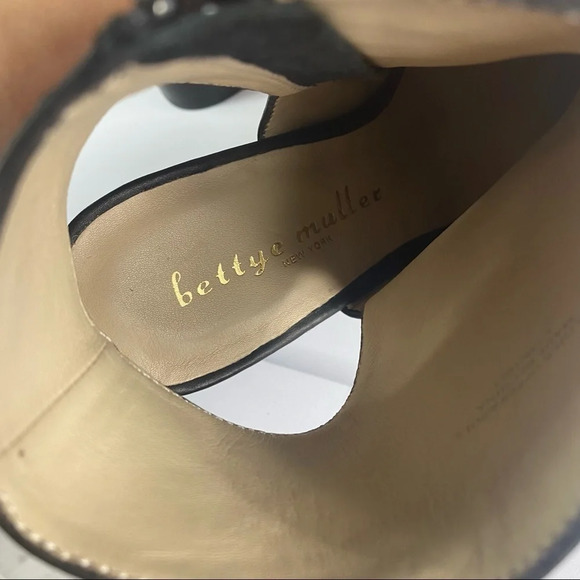 BETTYE Muller Nominee Zip black leather open heel Bootie Sz 9.5 - Picture 9 of 13